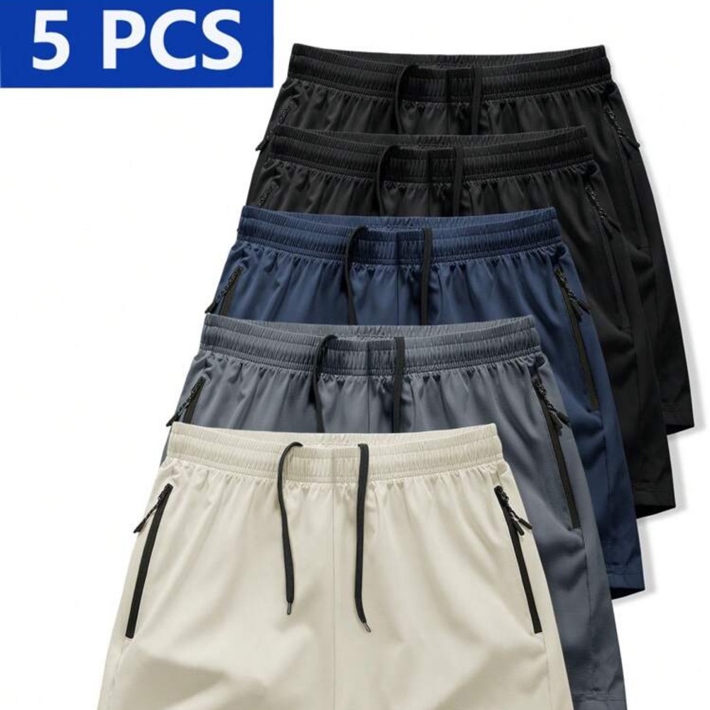Manfinity Homme 5pcs/Set Men's Spring/Summer Shorts, Sports & Casual Shorts